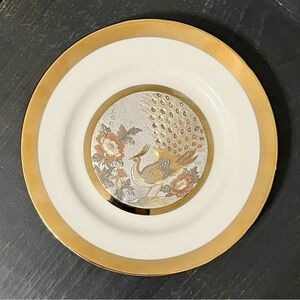 VTG 1983 CHOKIN  Yoshinobu Hara Art Plate#2981 Limited Edition Gold Rim Peacock